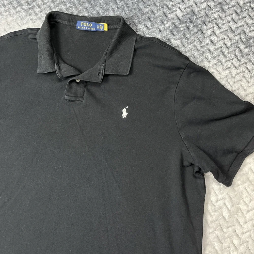 Polo Ralph Lauren Polo Shirt XXL Black Classic Fit Red Pony Logo Cotton Mesh